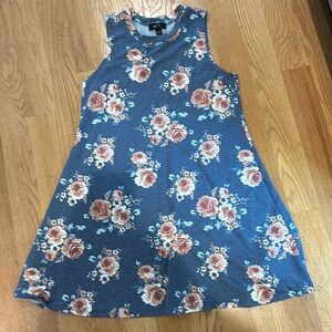 Gray and peach floral dress